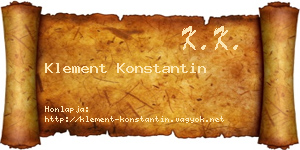 Klement Konstantin névjegykártya